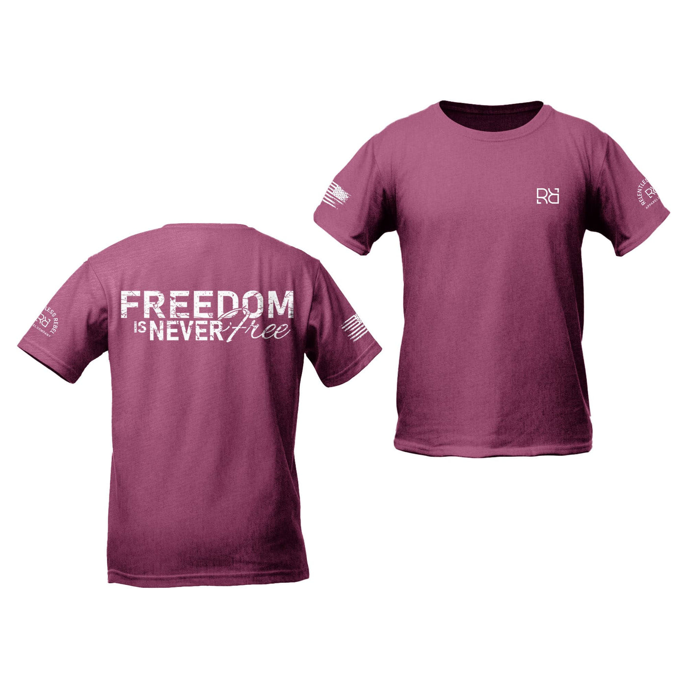 Magenta Freedom is never Free Youth Tee