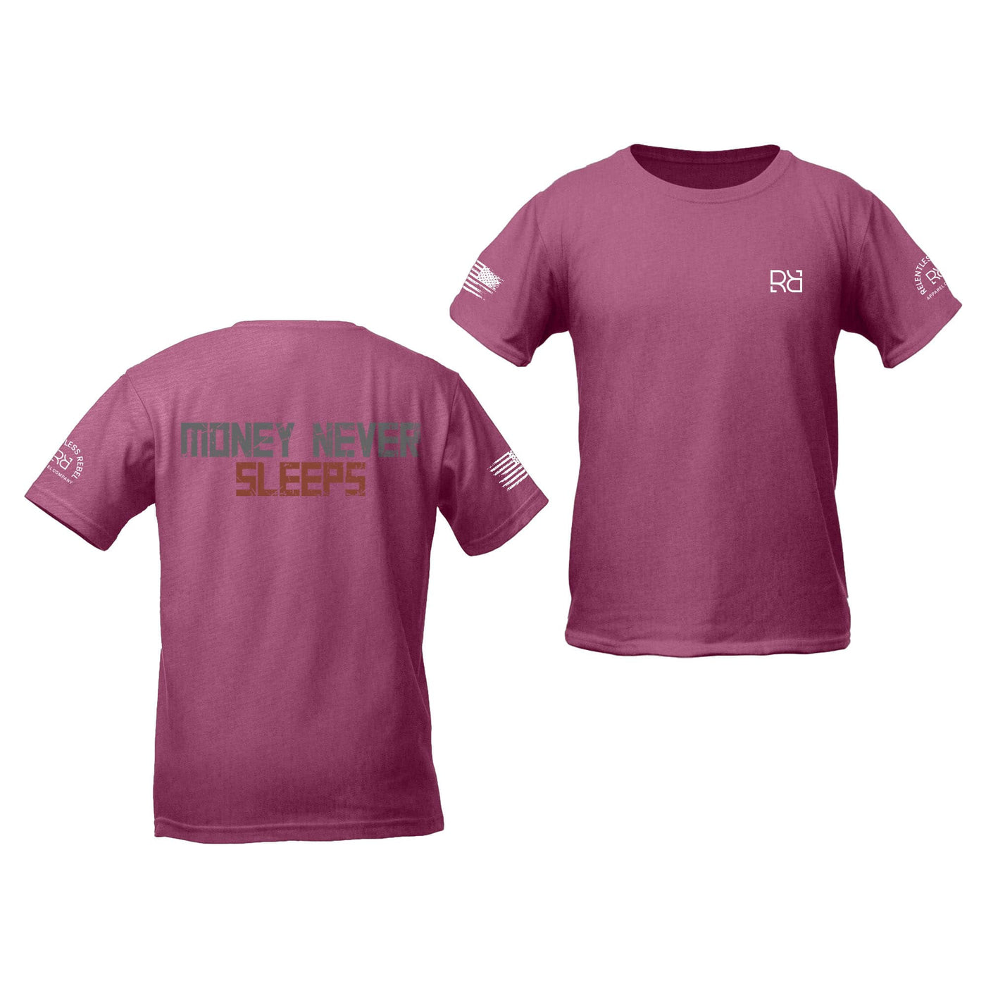 Magenta Money Never Sleeps Youth Tee