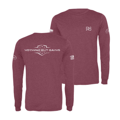 Maroon Nothing But Gains Men's Long Sleeve