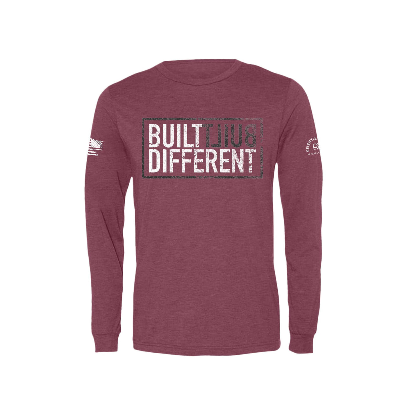 Maroon Built Different Men's Long Sleeve