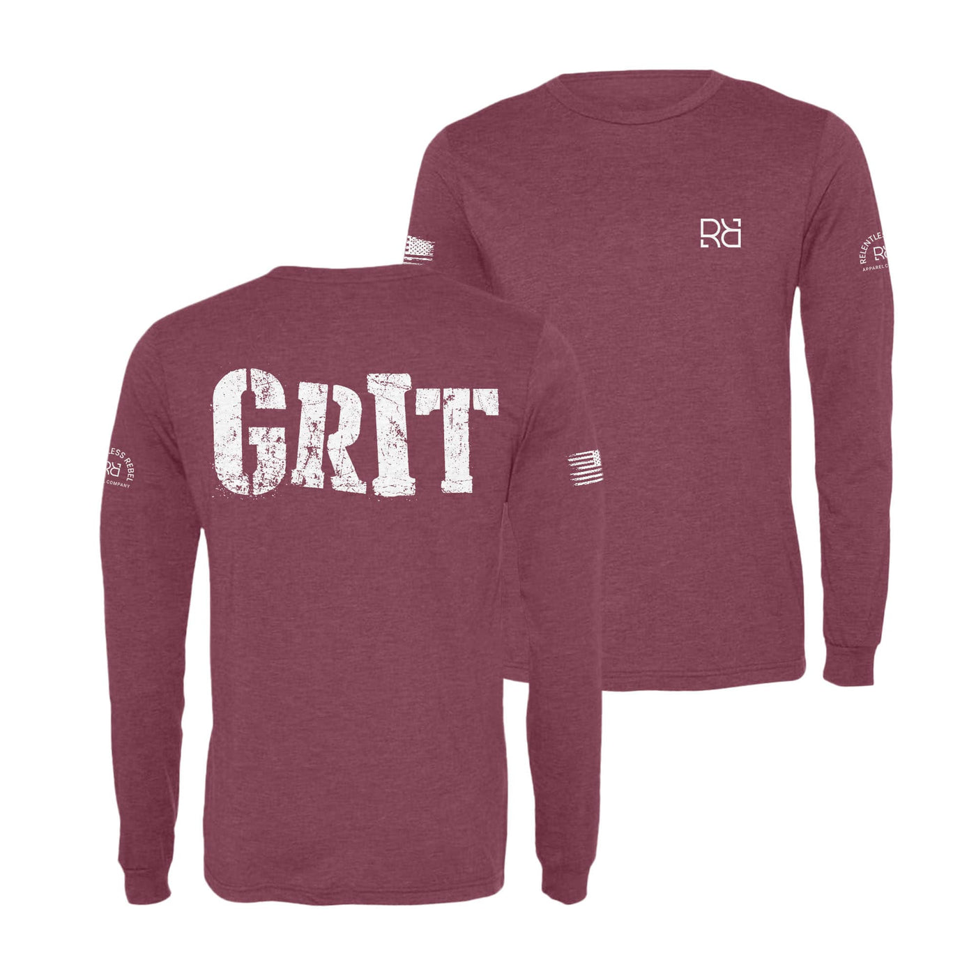 Maroon GRIT Long Sleeve Shirt