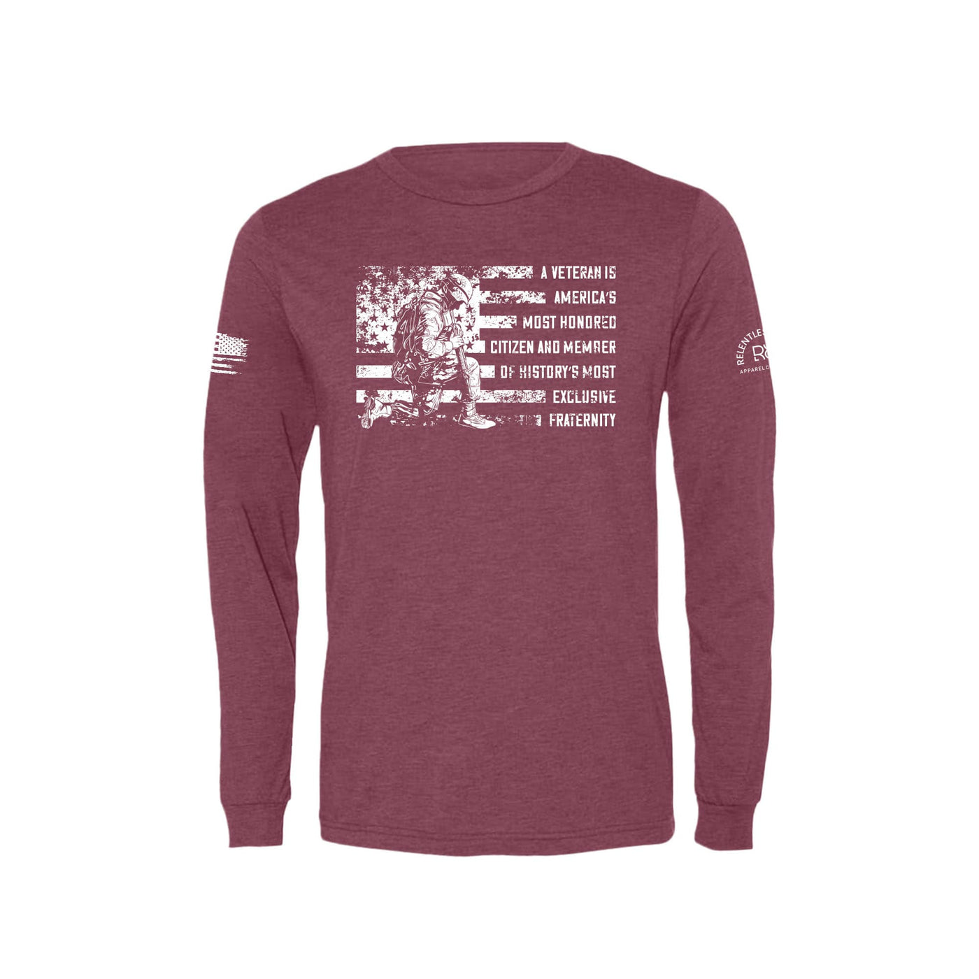 Maroon A Veteran Men's Long Sleeve Tee