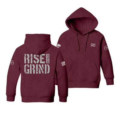 Maroon Rise and Grind Youth Hoodie