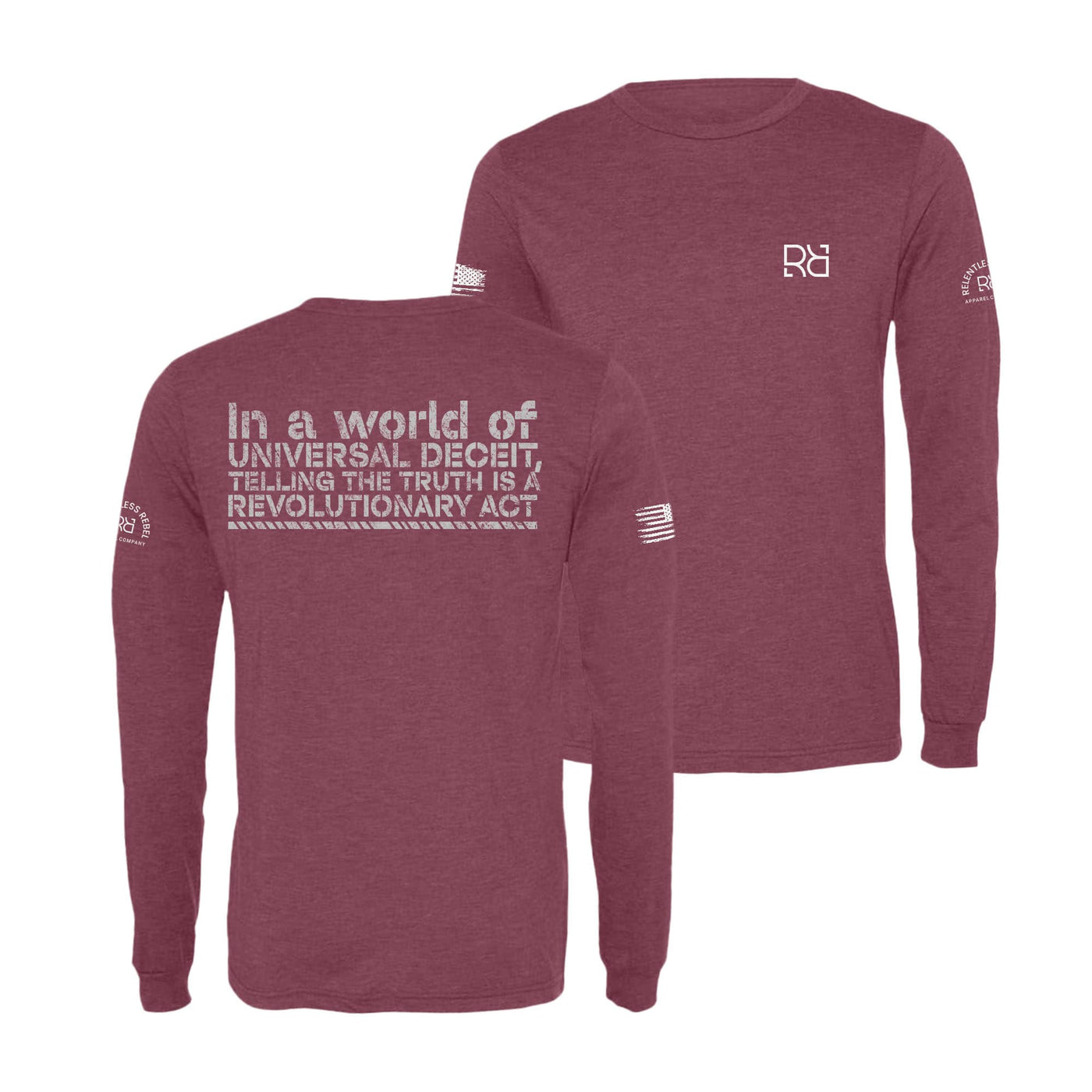 Maroon In A World of Universal Deceit Men's Long Sleeve