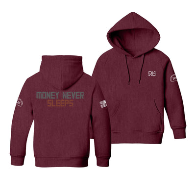 Maroon Money Never Sleeps Youth Hoodie