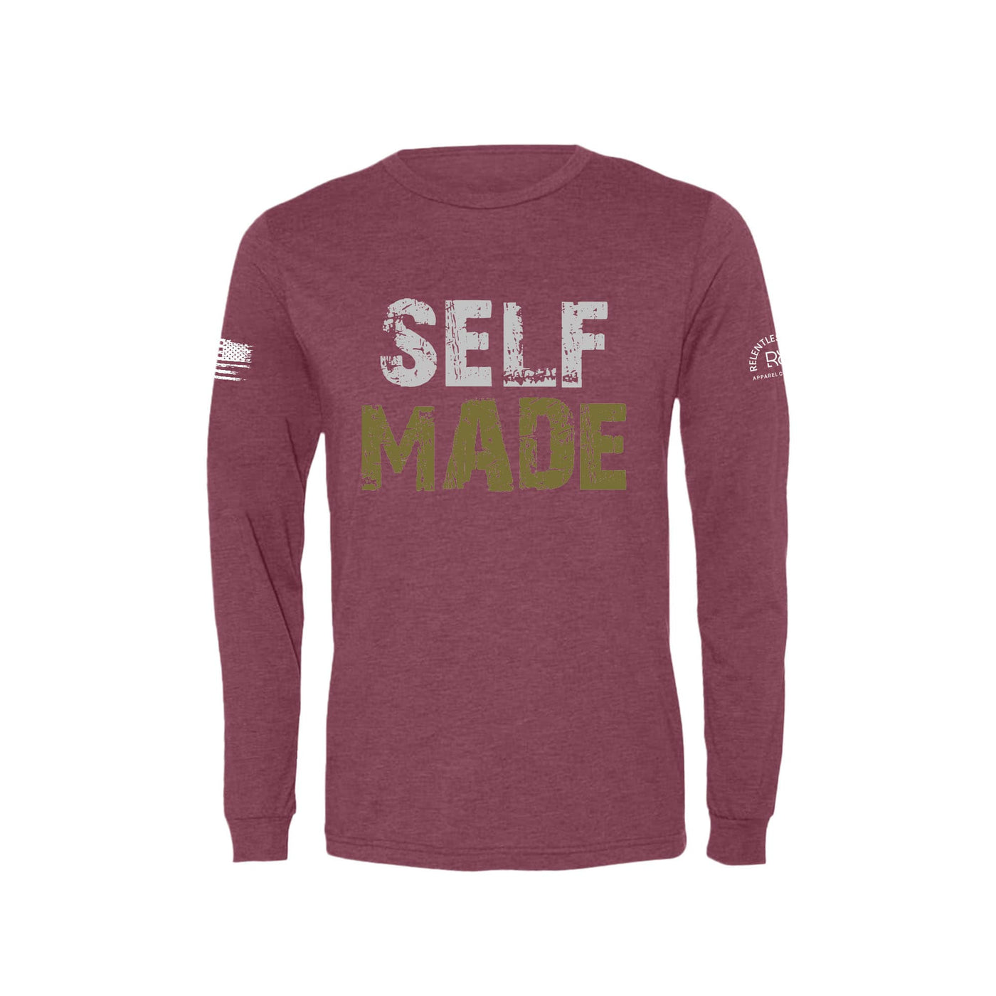 Maroon Self Made Men's Long Sleeve Tee