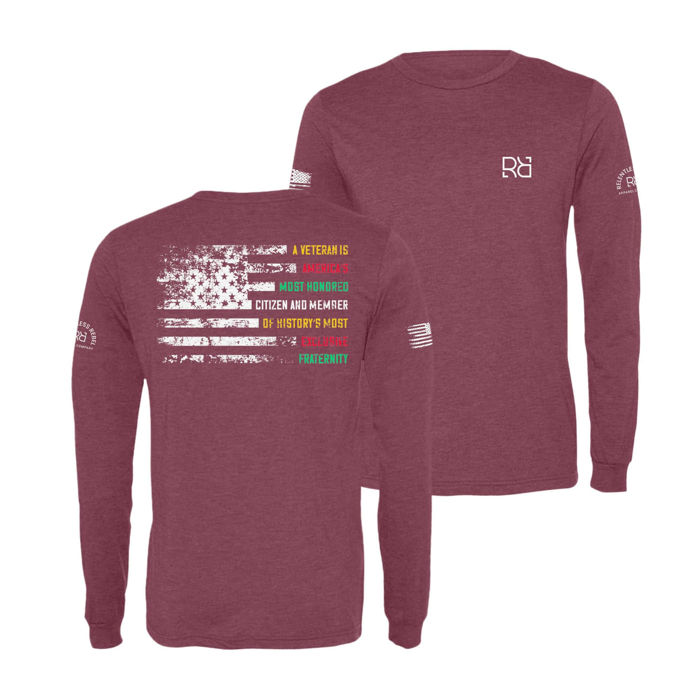 Maroon A Veteran Men's Long Sleeve