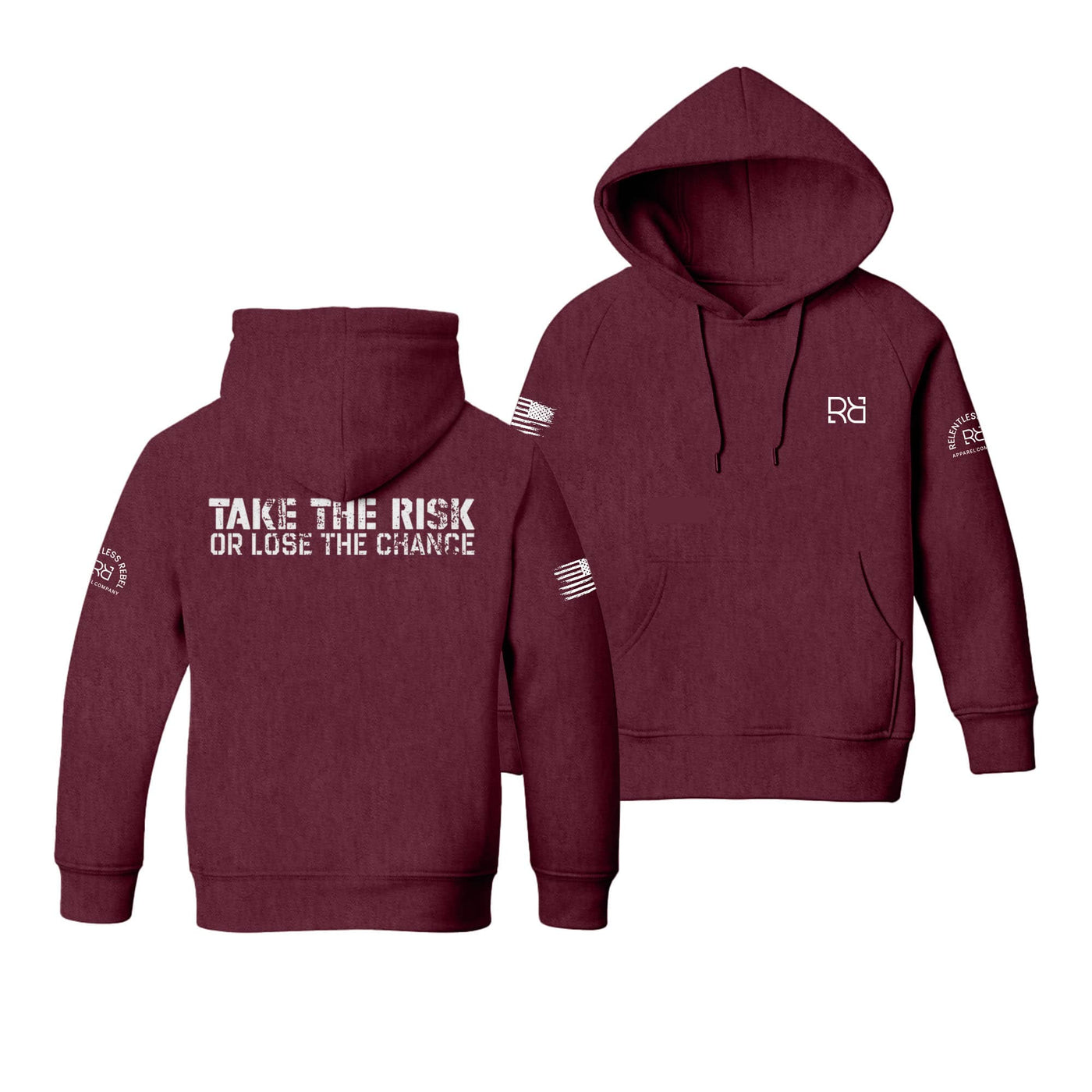 Maroon Take the Risk or Lose the Chance Youth Hoodie