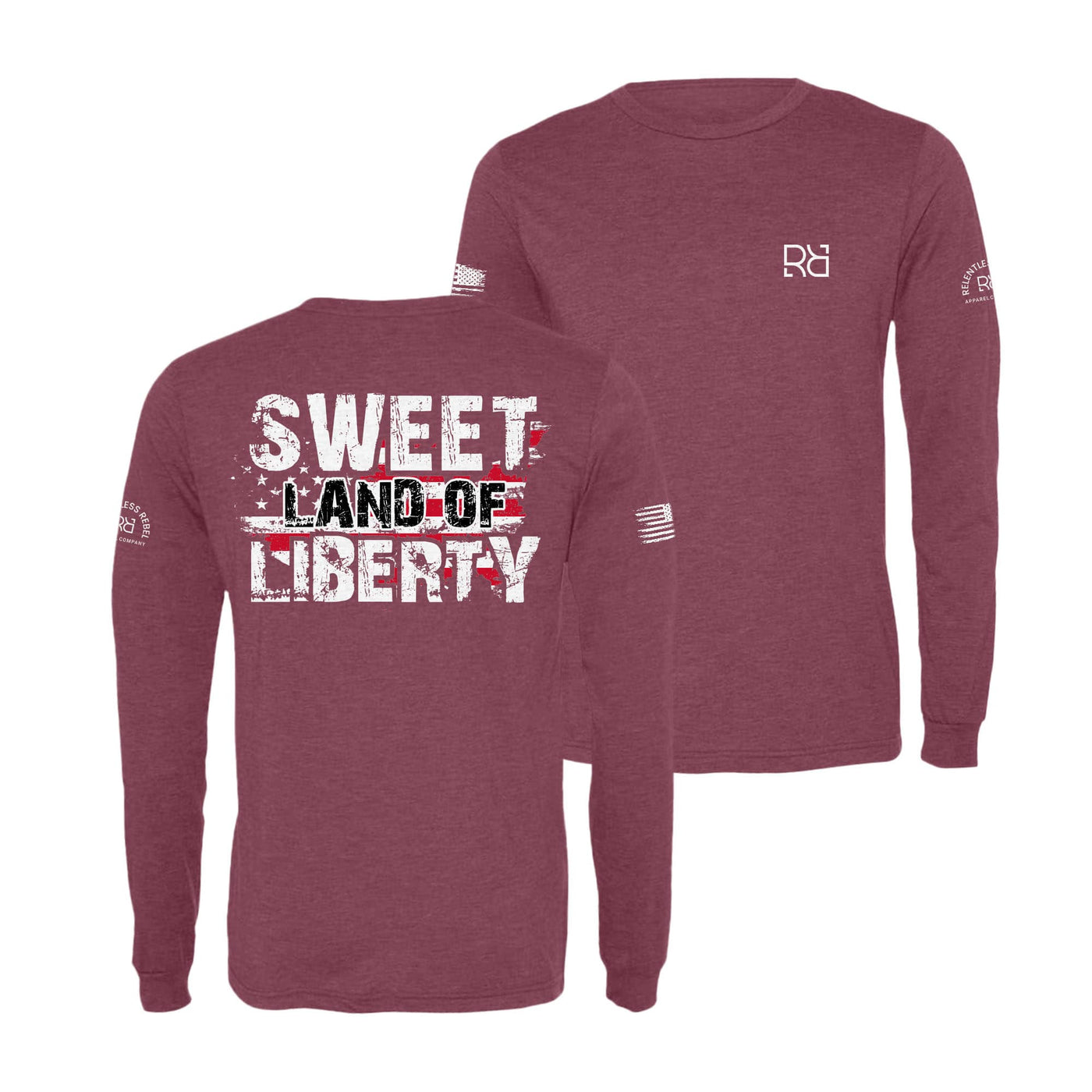 Maroon Sweet Land of Liberty Men's Long Sleeve