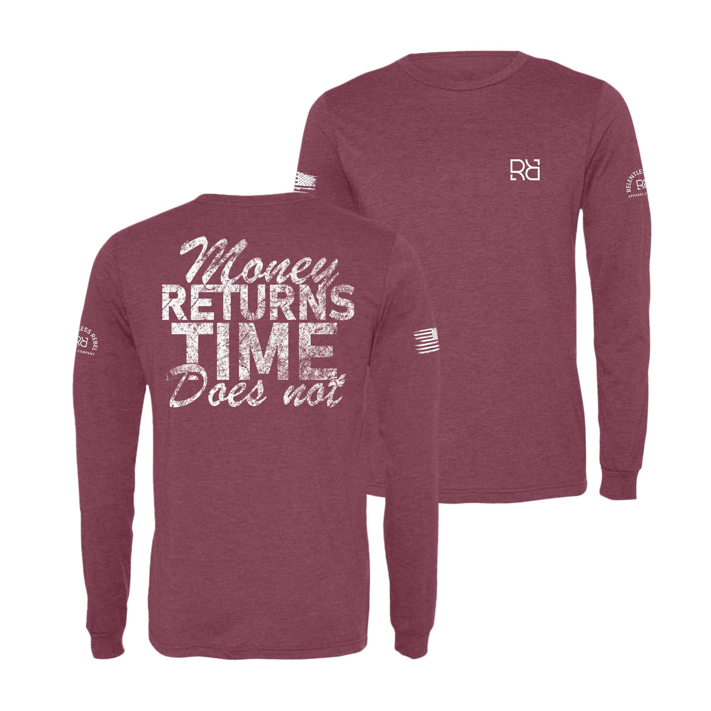 Maroon Money Returns Time Does Not Men's Long Sleeve