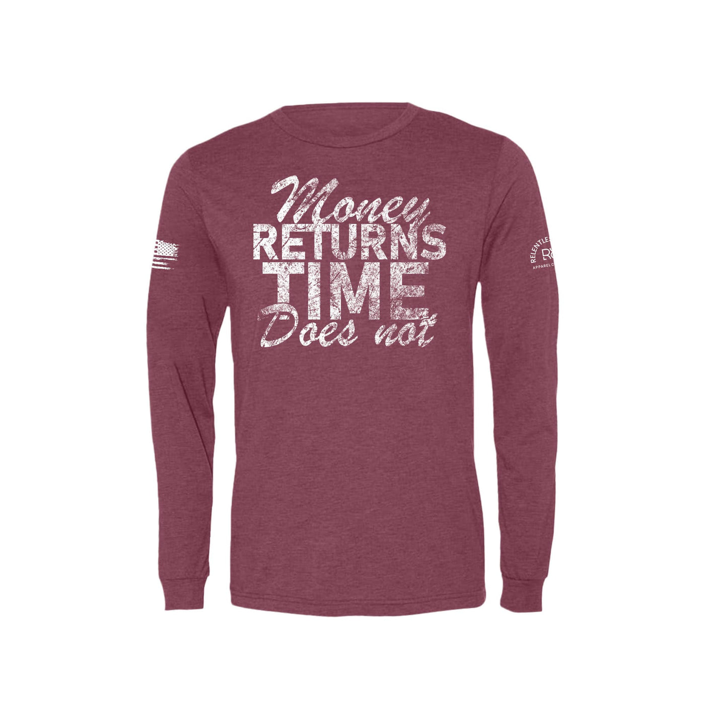 Maroon Money Returns Time Does Not Men's Long Sleeve Tee