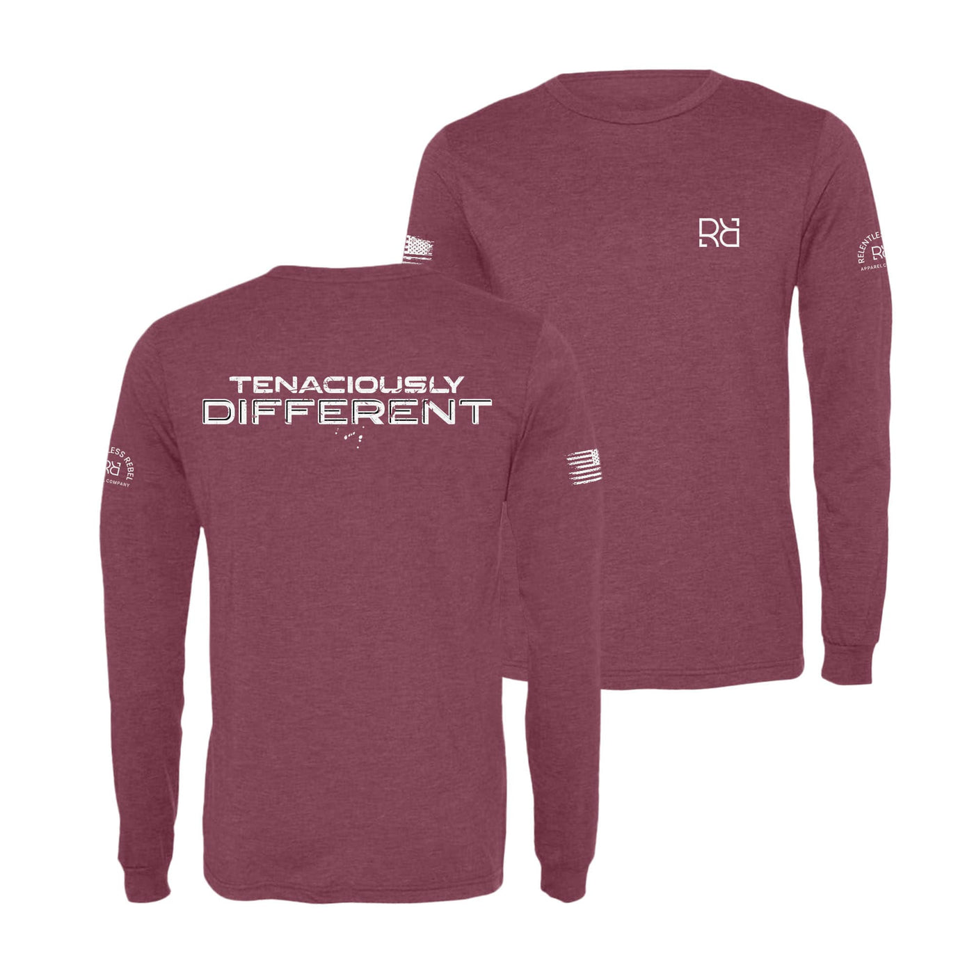 Maroon Tenaciously Different Men's Long Sleeve