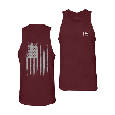 Maroon Men's Rebel Patriot Flag Back Design Tank