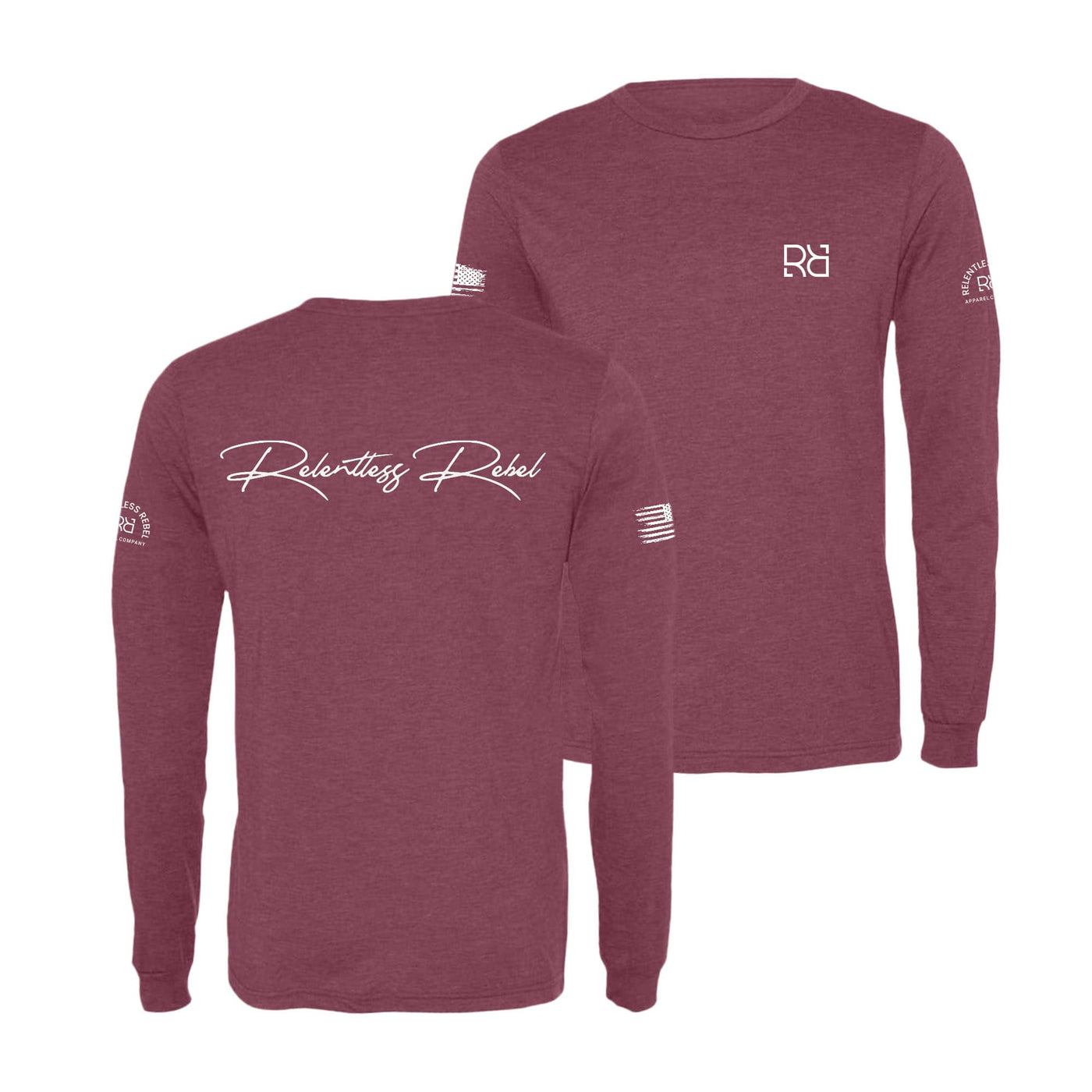 Maroon Relentless Rebel Men's Long Sleeve