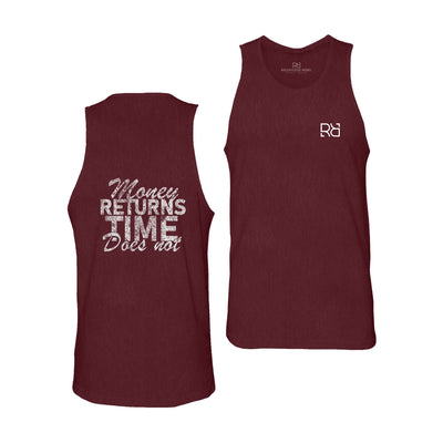 Maroon Men's Money Returns Time Does Not Back Design Tank