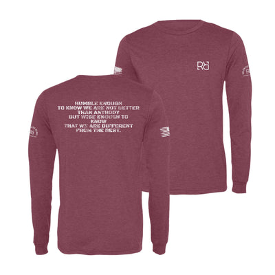 Maroon Humble Enough to Know Men's Long Sleeve