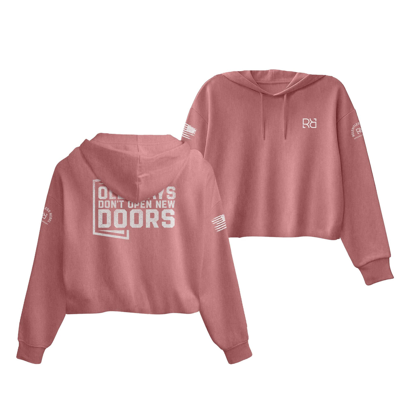 Mauve Old Ways Don't Open New Doors Women's Cropped Hoodie