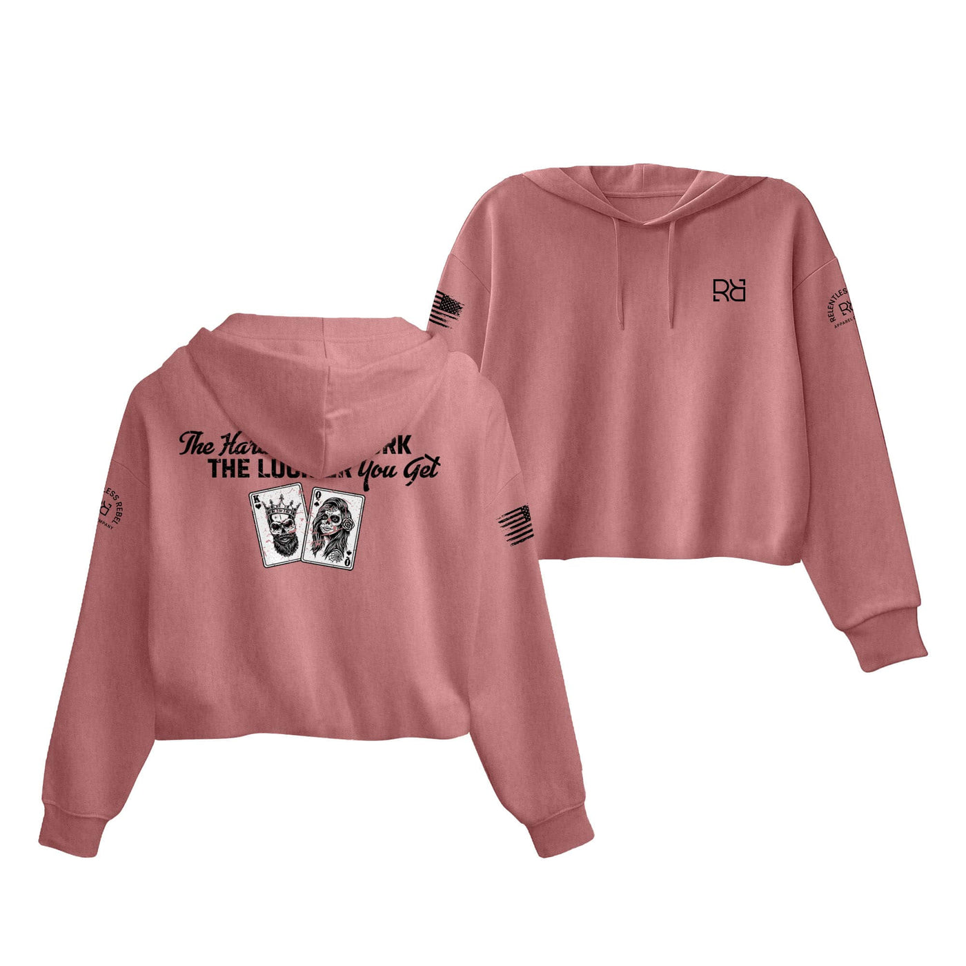 Mauve The Harder You Work Women's Cropped Hoodie