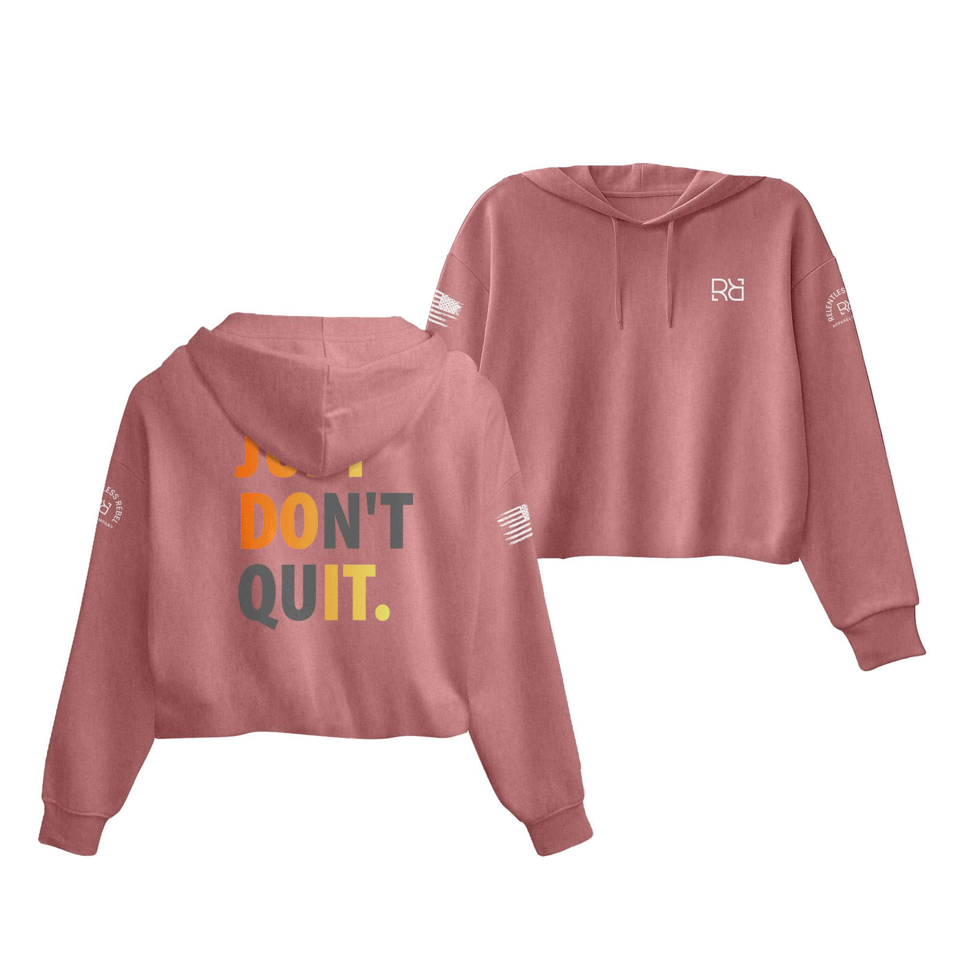 Mauve Just Don't Quit Women's Cropped Hoodie