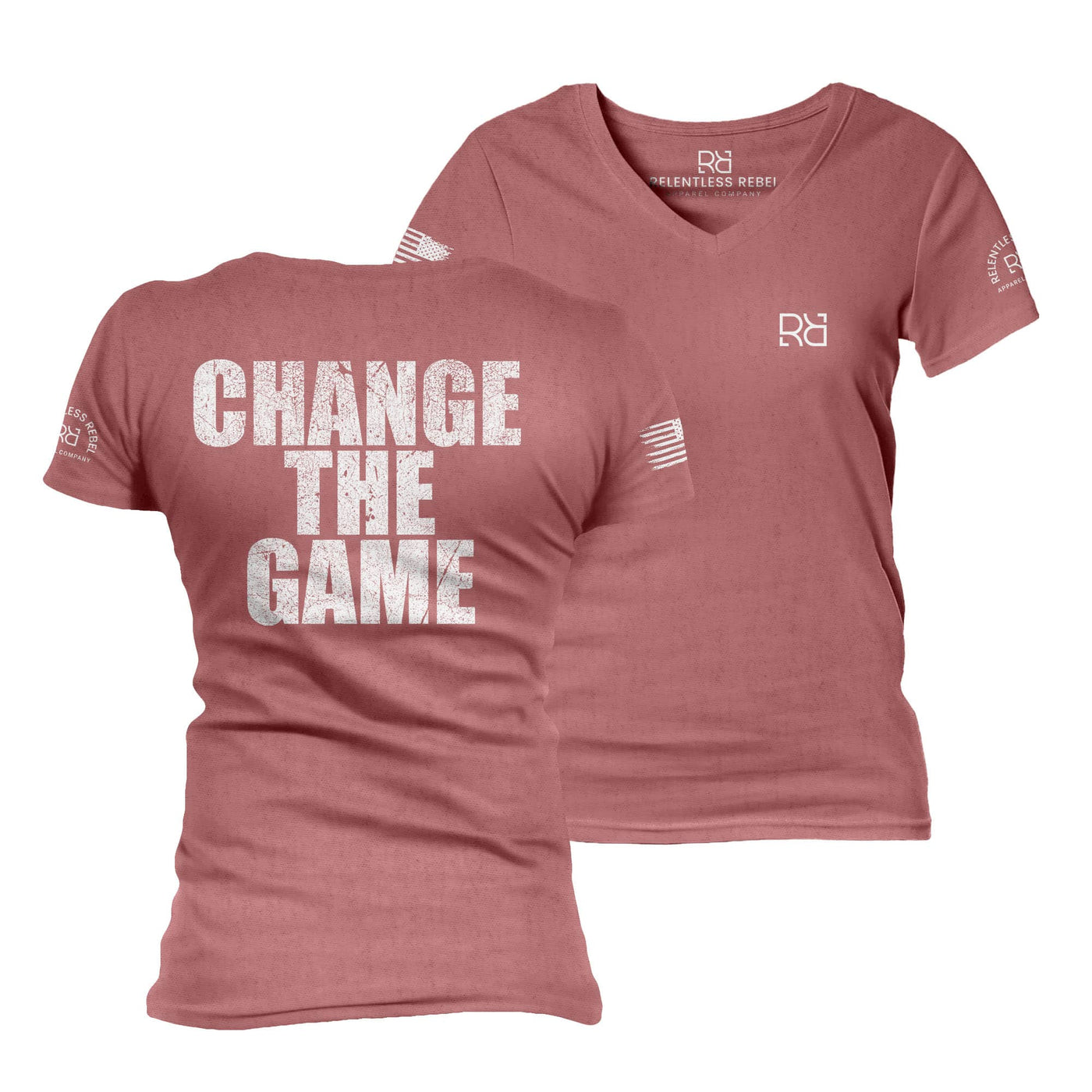 Mauve Change the Game Women's V-Neck Tee