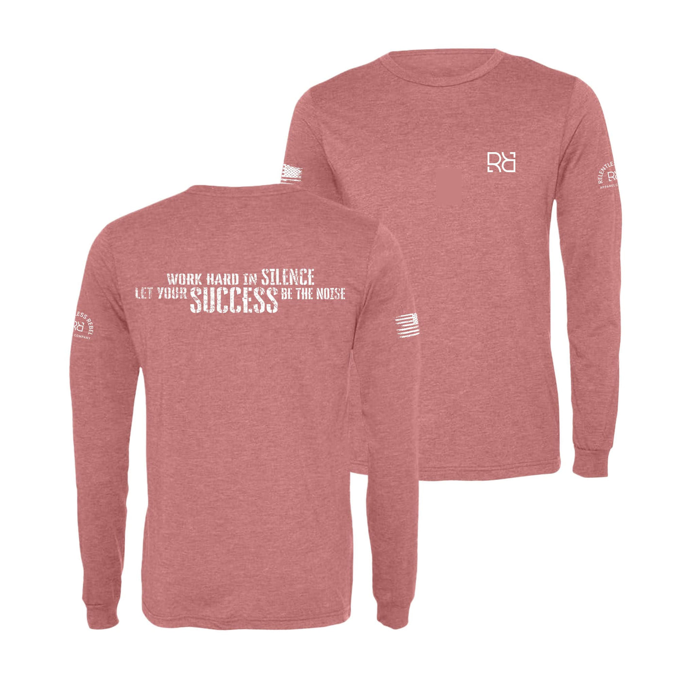 Mauve Work Hard in Silence Men's Long Sleeve