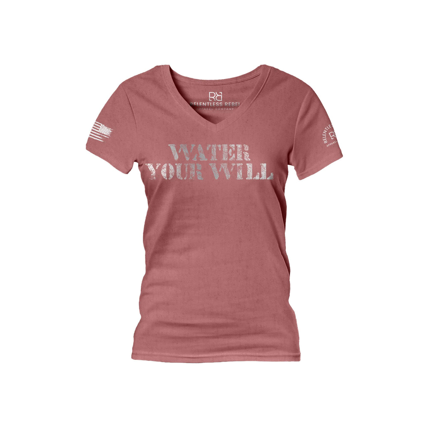 Mauve Water Your Will Women's V-Neck Tee