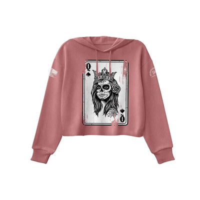 Mauve Rebel Queen "Rebel Ace" Women's Cropped Hoodie