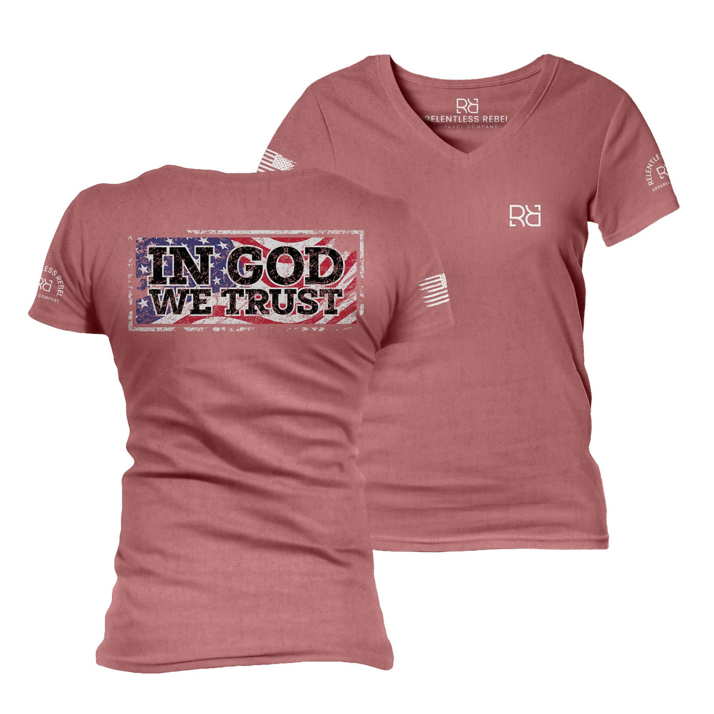 Mauve In God we Trust Women's V-Neck Tee