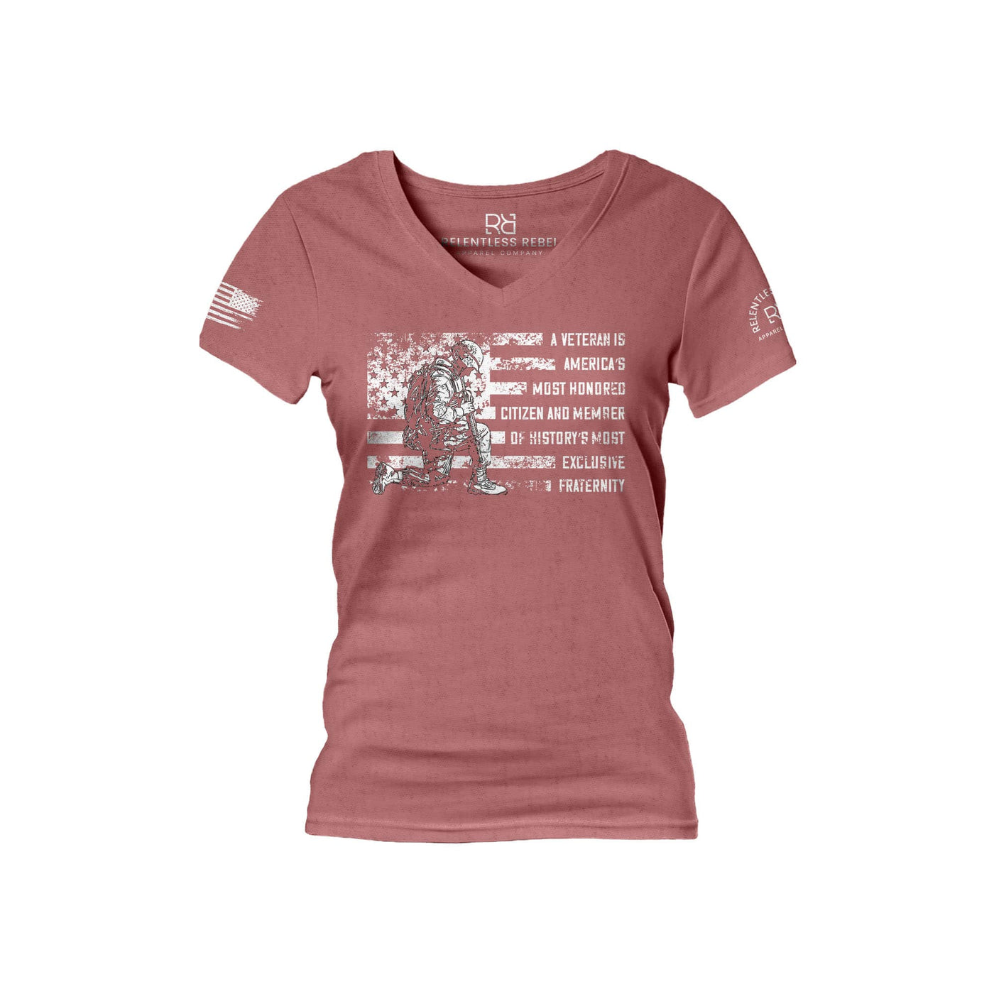 Mauve A Veteran... Women's V-Neck Tee