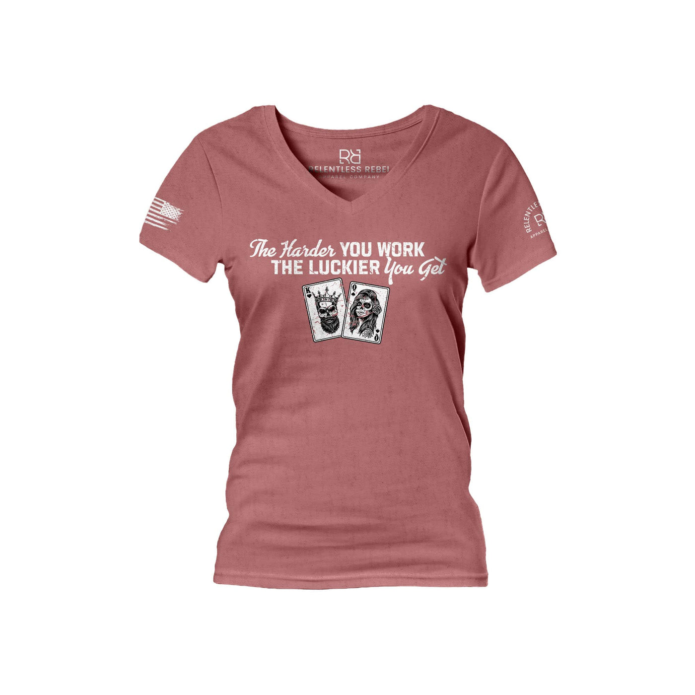 Mauve The Harder You Work Women's V-Neck Tee