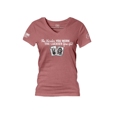 Mauve The Harder You Work Women's V-Neck Tee