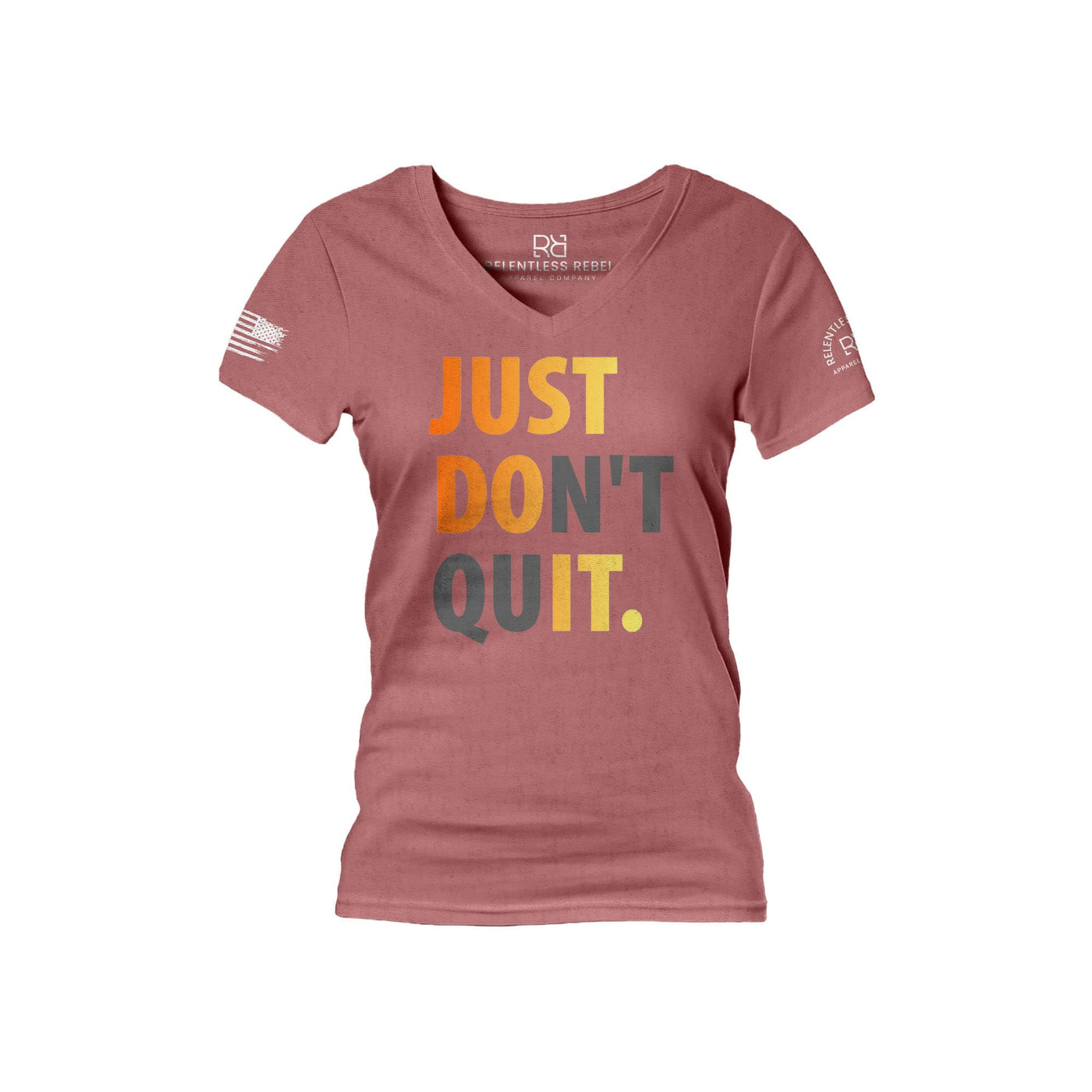 Mauve Just Don't Quit Women's V-Neck Tee