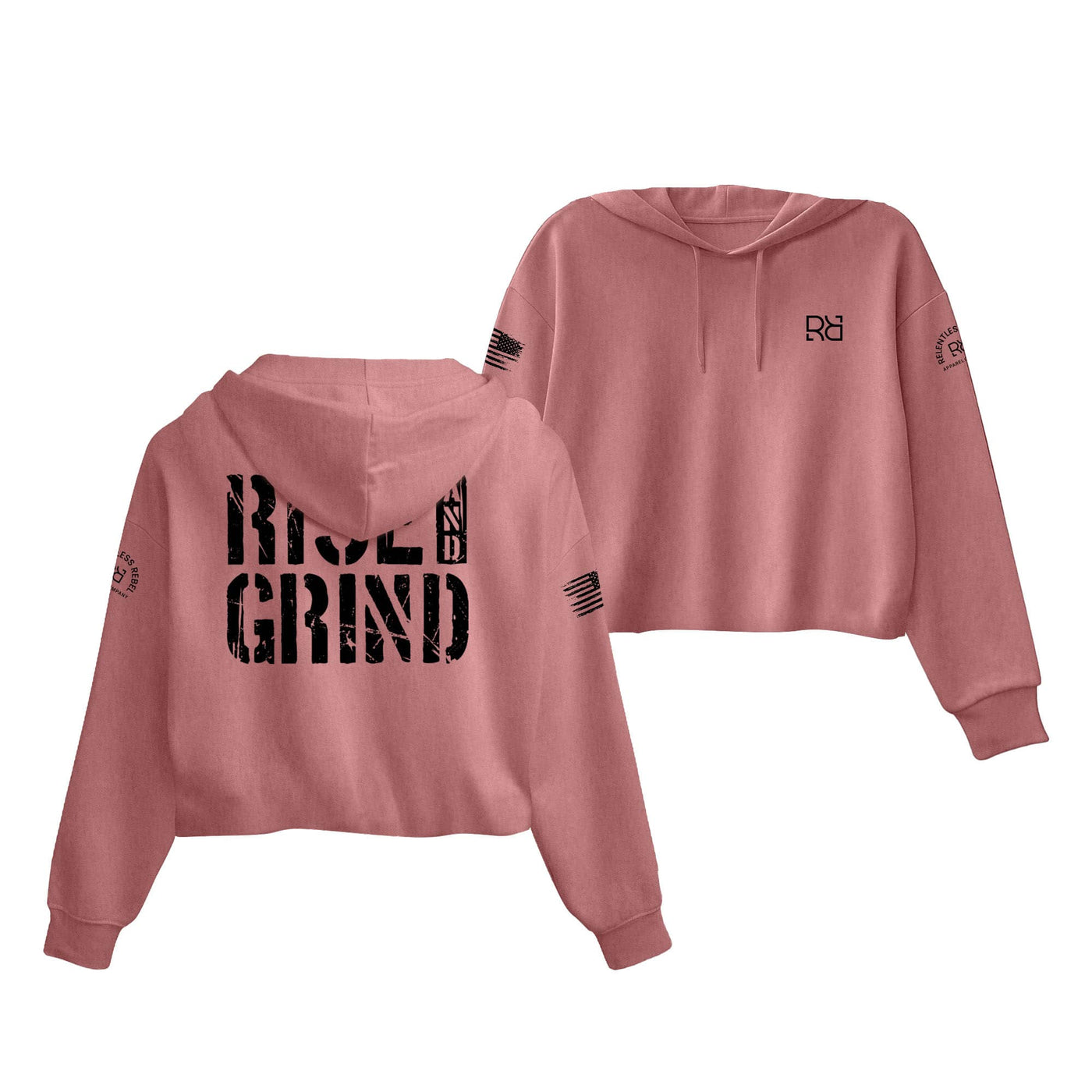 Mauve Rise and Grind Women's Cropped Hoodie