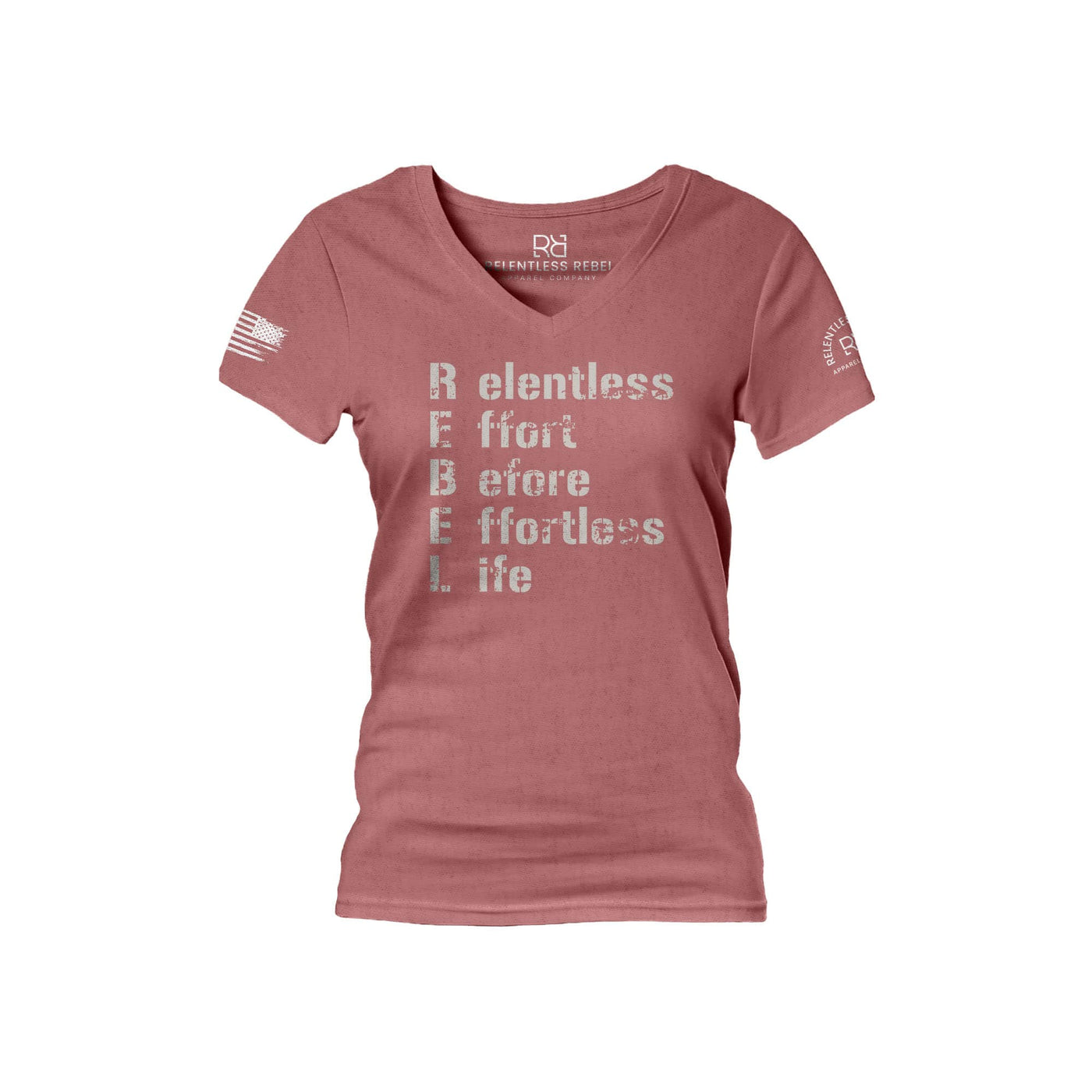 Mauve Relentless Effort Before Relentless Life Women's V-Neck Tee