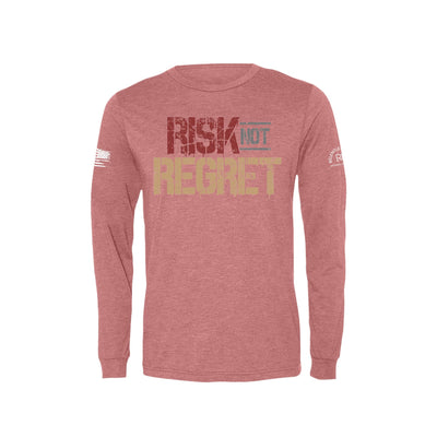 Mauve Risk Not Regret Men's Long Sleeve Tee 