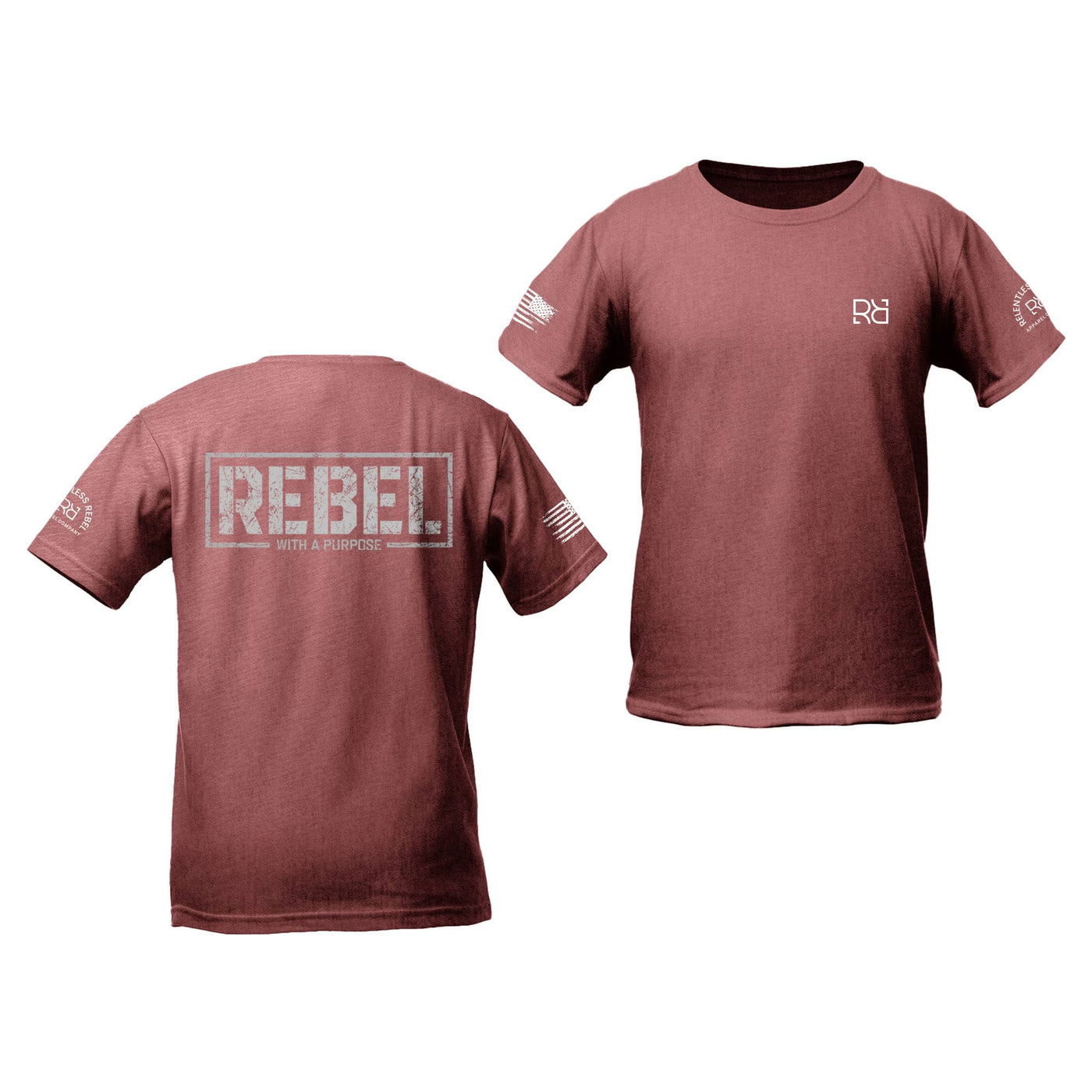 Mauve Rebel with a Purpose Youth Tee