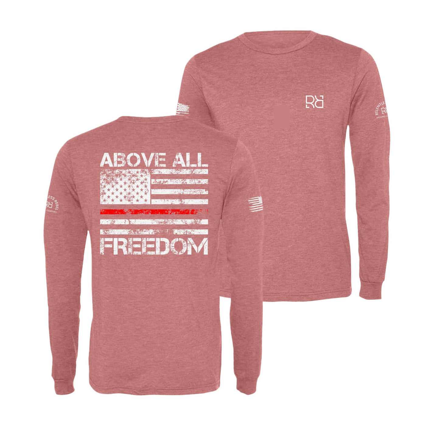 Mauve Above All Freedom Men's Long Sleeve