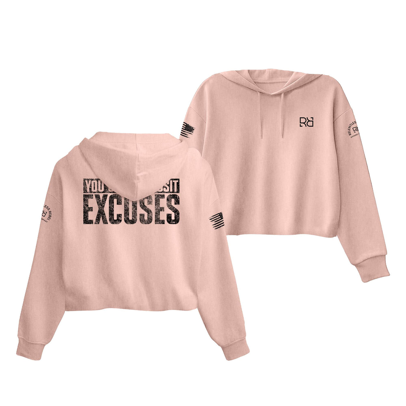 Mauve You Can't Deposit Excuses Women's Cropped Hoodie