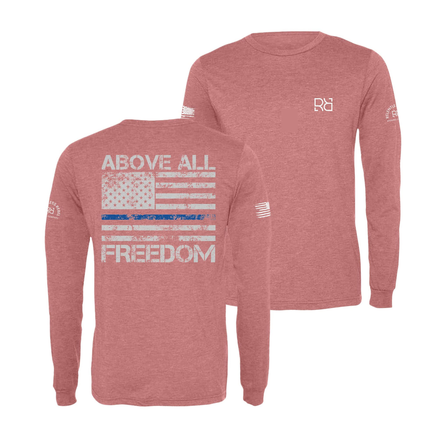 Mauve Above All Freedom Men's Long Sleeve