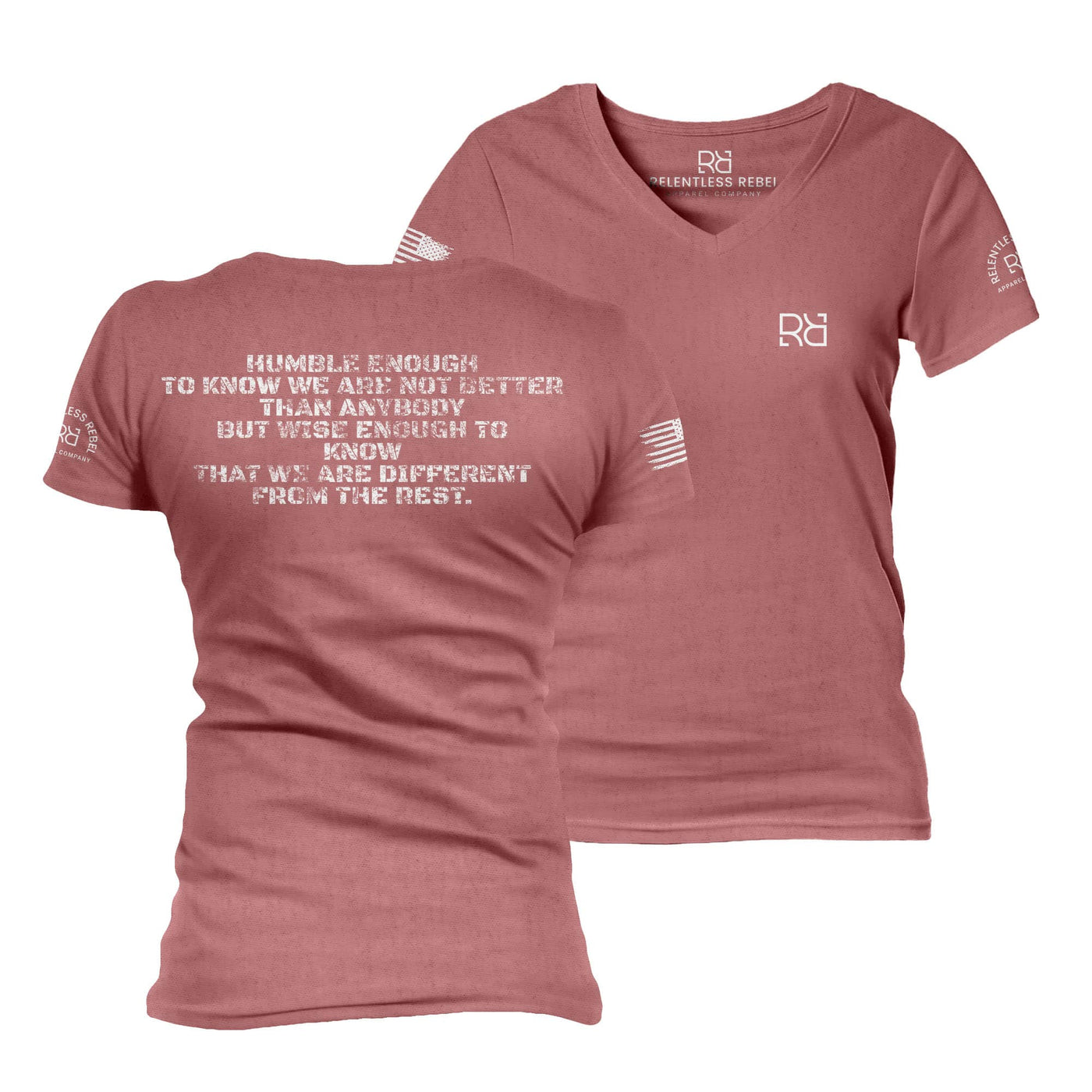 Mauve Humble Enough to Know Women's V-Neck Tee