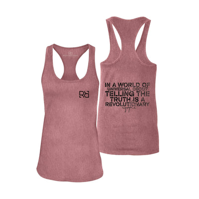 Mauve In A World of Universal Deceit Women's Racerback Tank