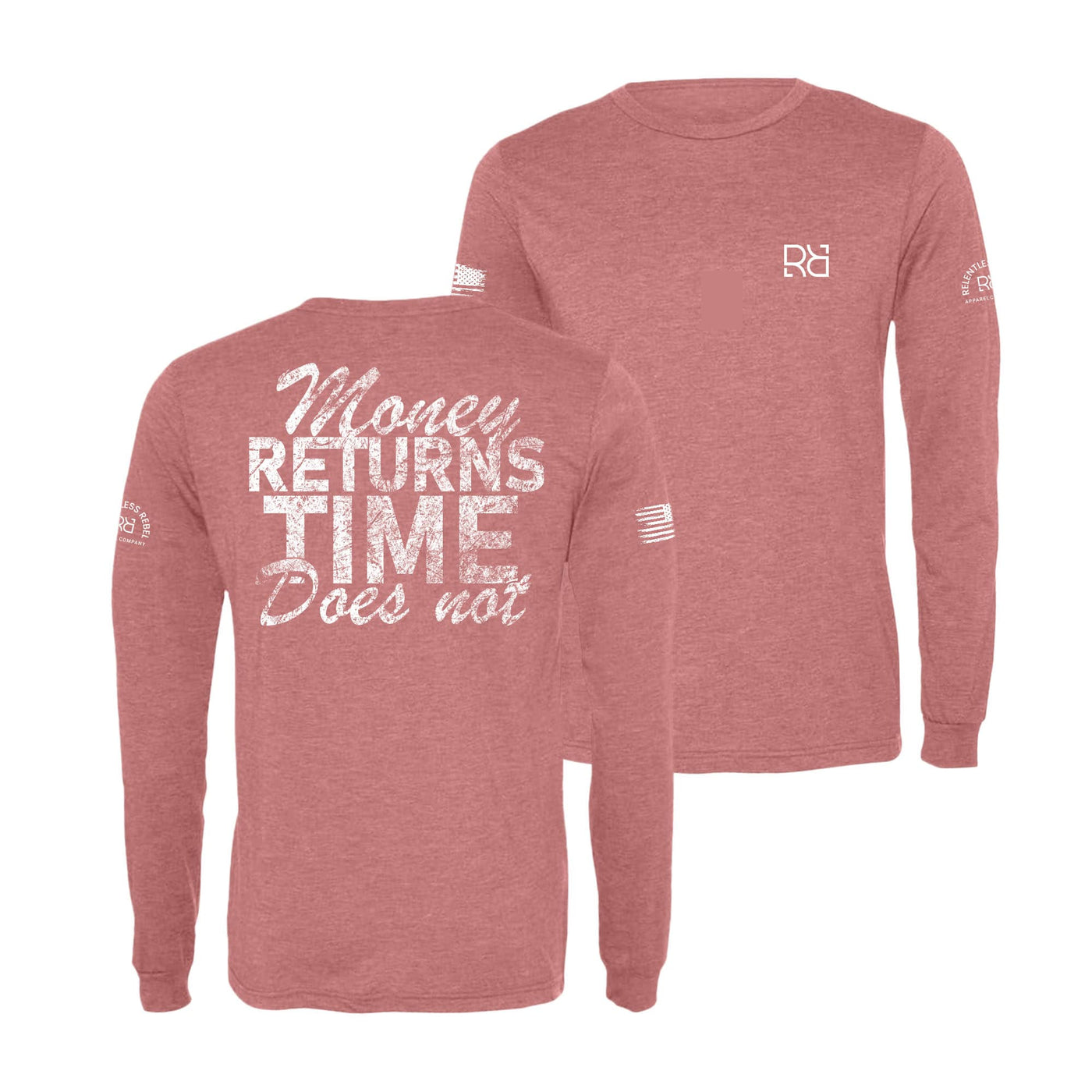 Mauve Money Returns Time Does Not Men's Long Sleeve