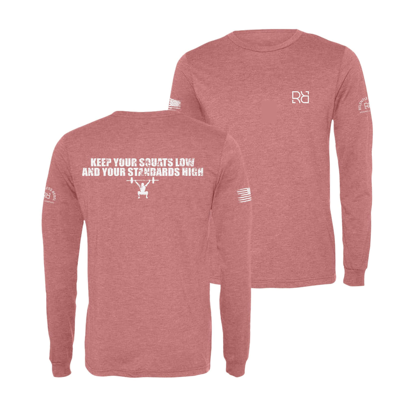 Mauve Keep Your Squats Low Men's Long Sleeve