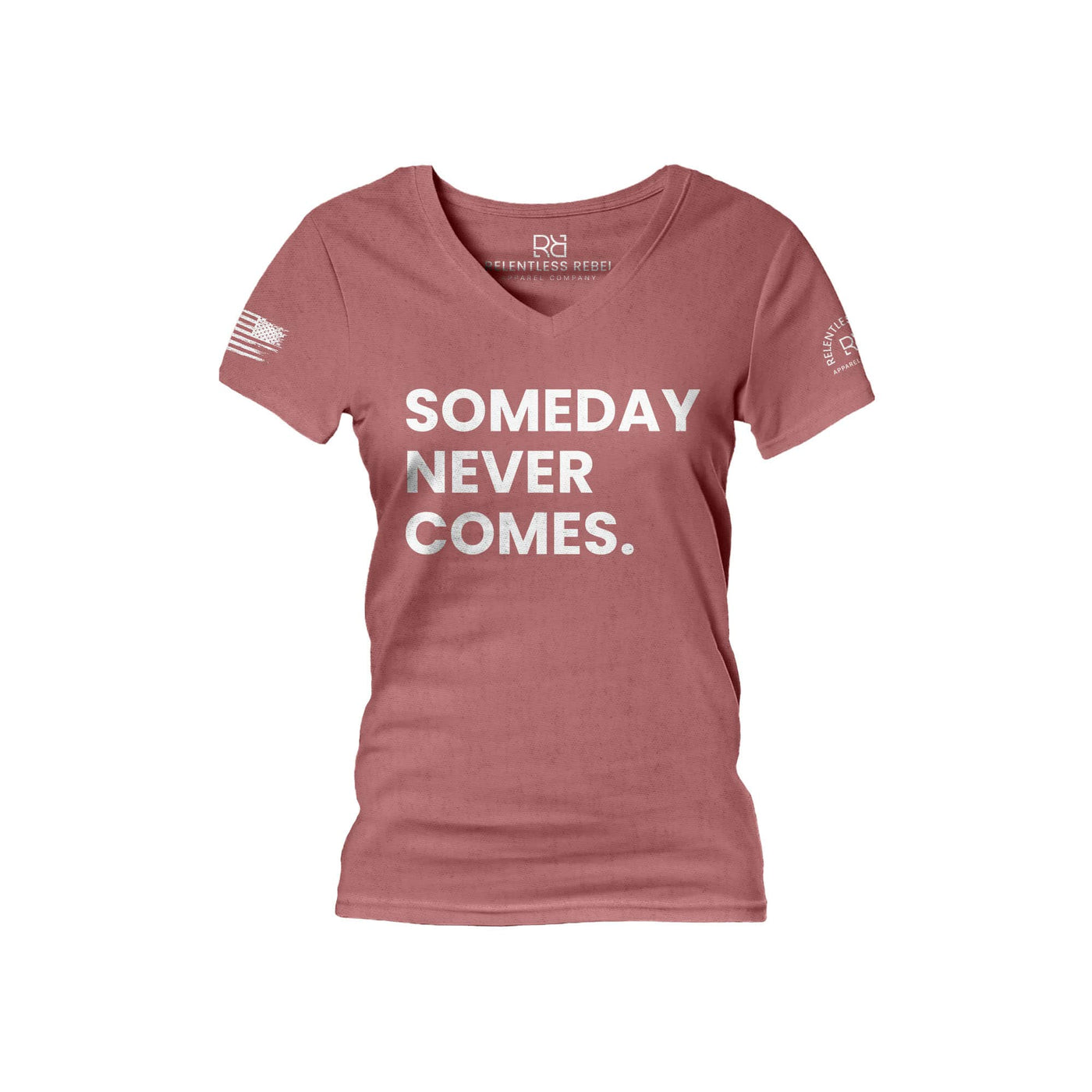 Mauve Someday Never Comes Women's V-Neck Tee