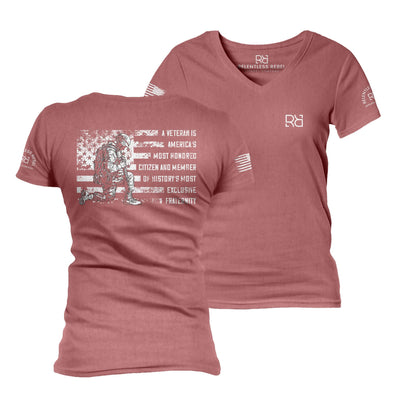 Mauve A Veteran Women's V-Neck Tee