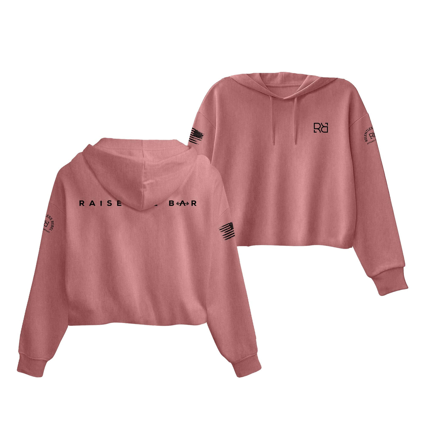 Mauve Raise the Bar Women's Cropped Hoodie