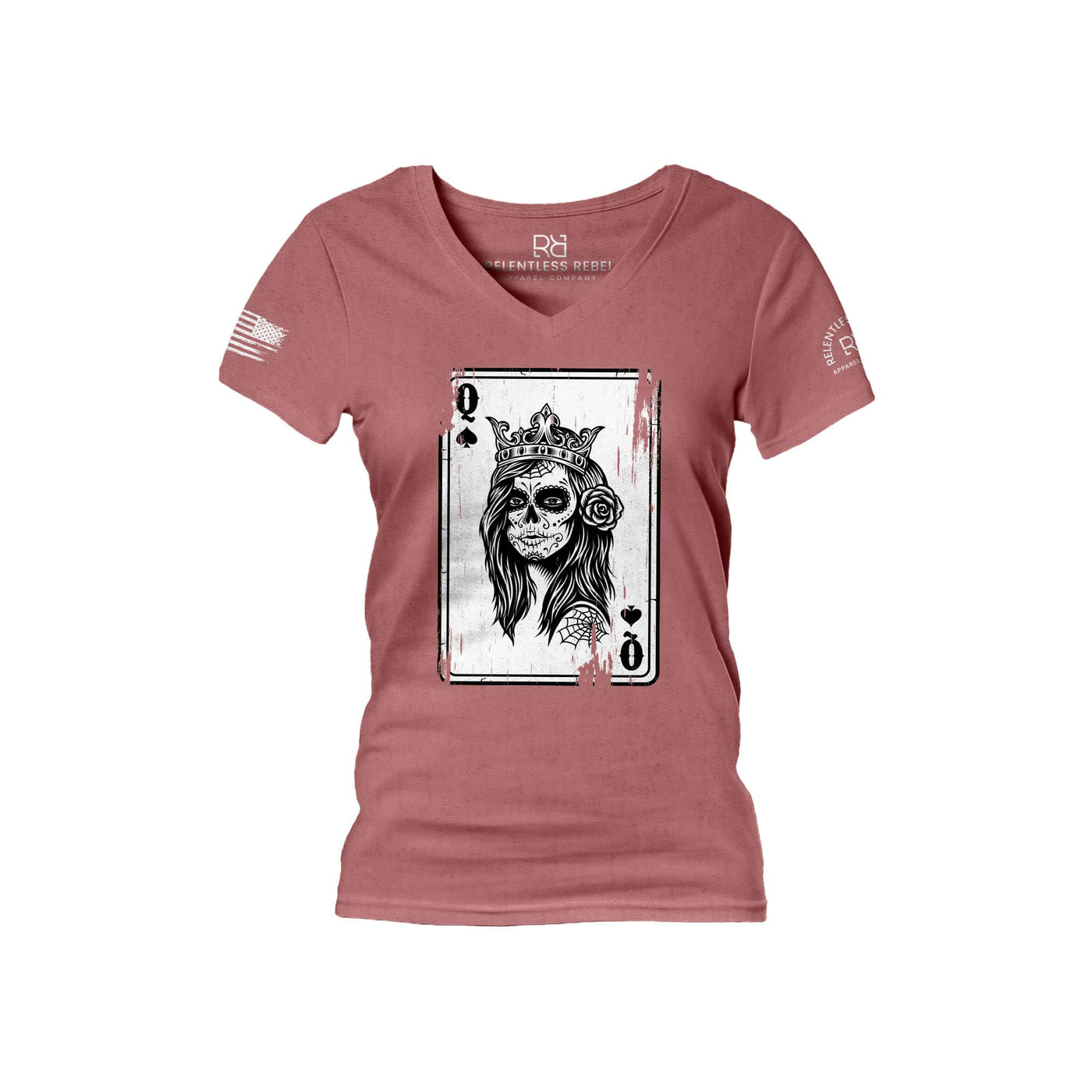 Mauve Rebel Queen Rebel Ace Women's V-Neck Tee