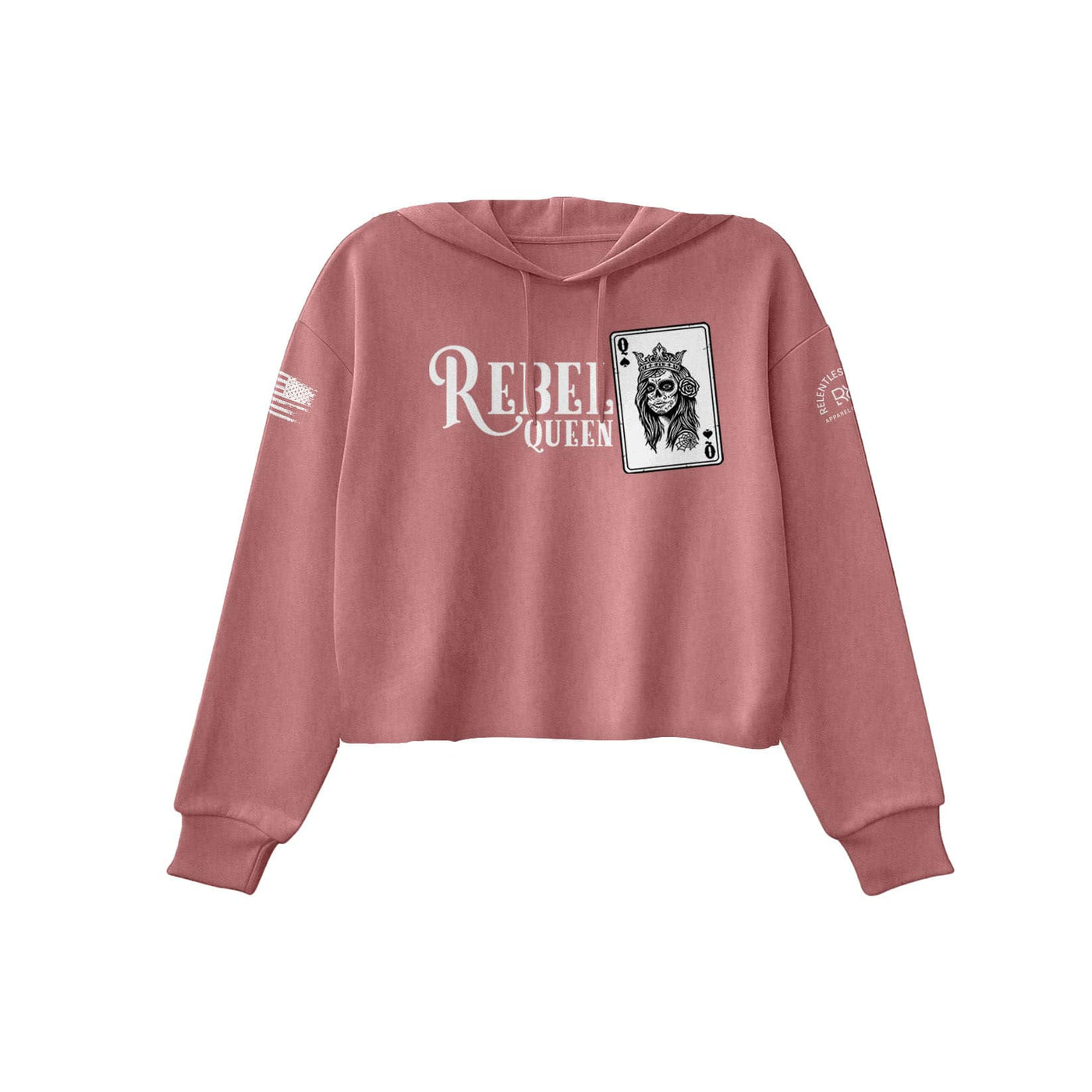 Mauve Rebel Queen Women's Cropped Hoodie