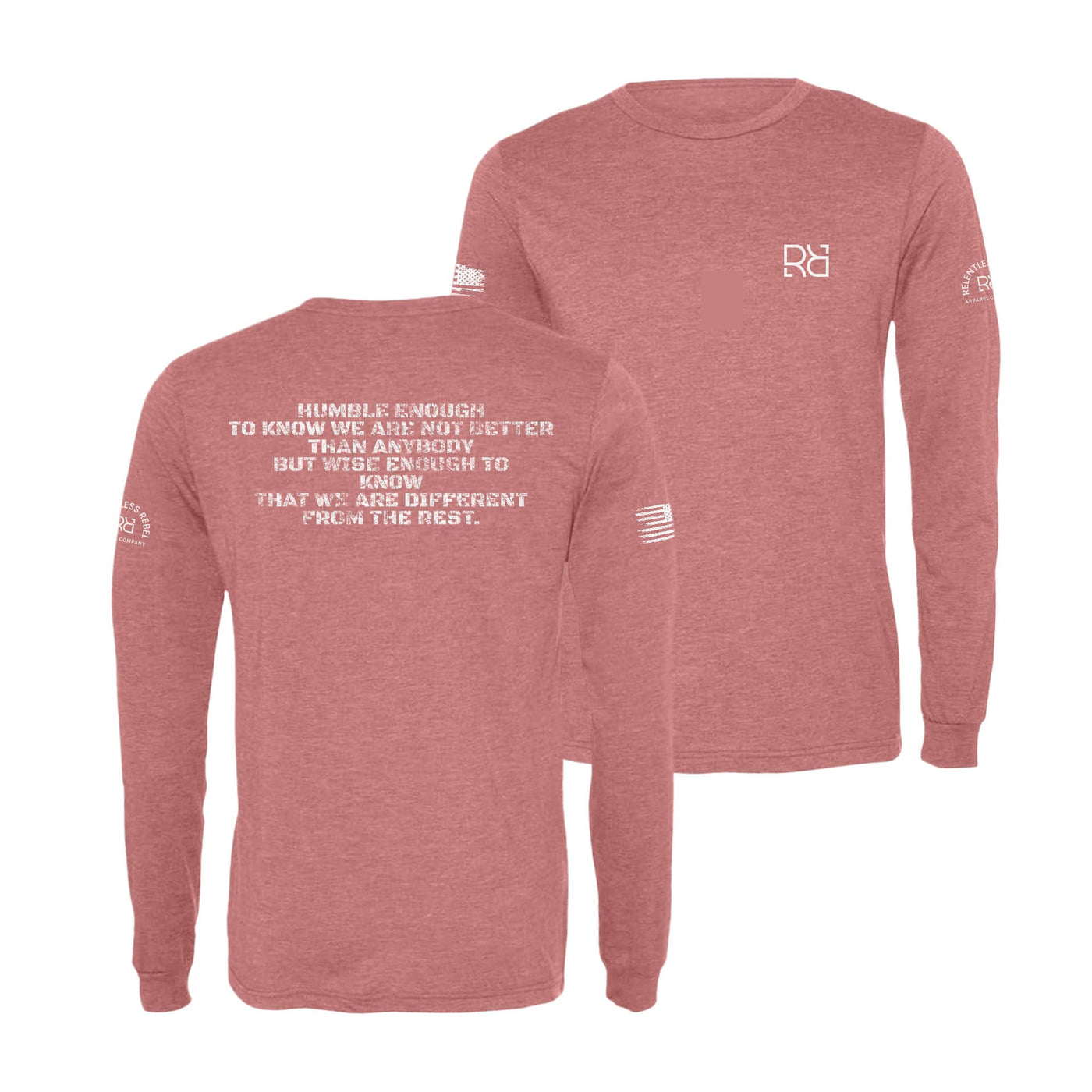 Mauve Humble Enough to Know Men's Long Sleeve