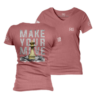 Mauve Make Your Move Women's V-Neck Tee